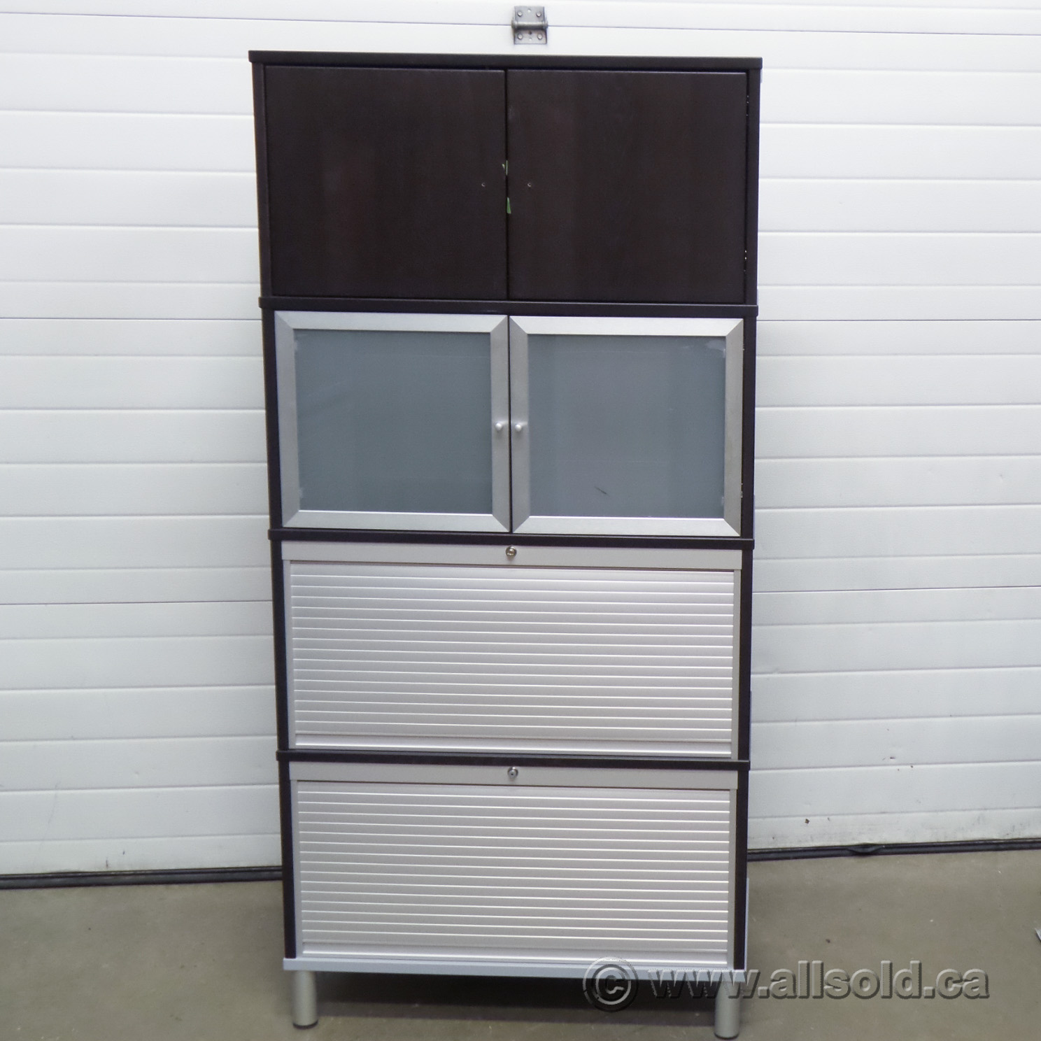IKEA Effektiv Espresso 4 Compartment Roll Front File Allsold